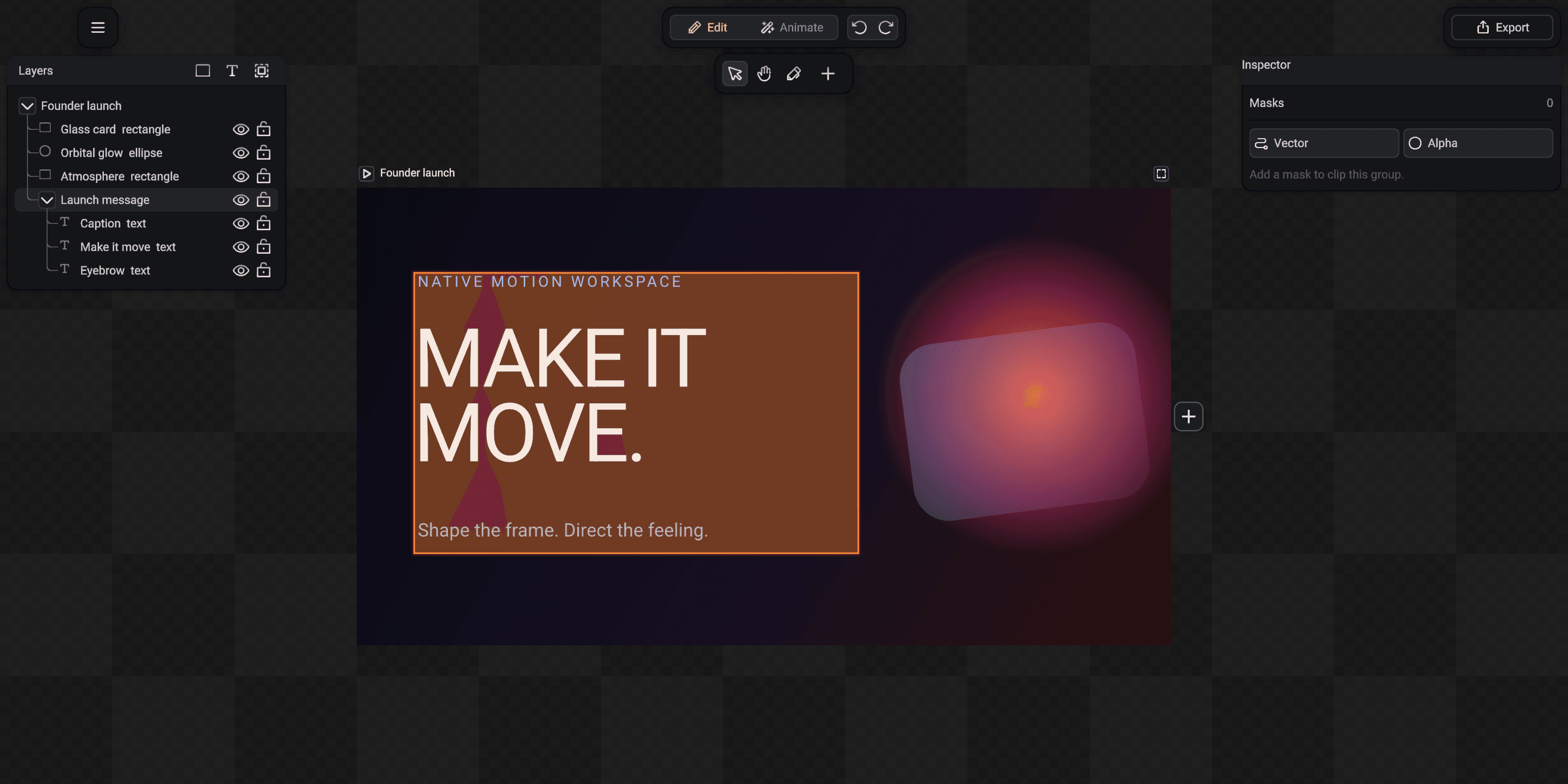SceneLoft Layers dock with an expanded Launch message group